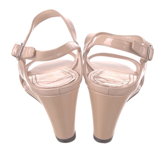 ❌ (stolen) AUTHENTIC PRADA Milano Women’s 39.5 Open Toe Wedge Heel Buckle Strap - Picture 3 of 12